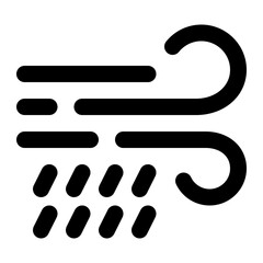 Naklejka premium Wind And Rain Line Icon Vector