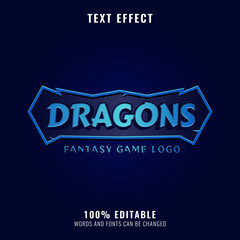 fantasy dragon rpg game logo title with frame text effect