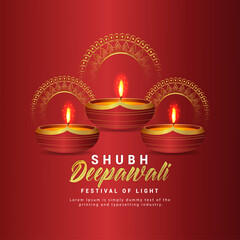 Shubh deepawali indian festival of light background