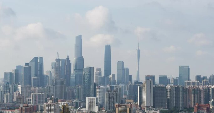 time-lapse photography of urban skyline buildings in Guangzhou