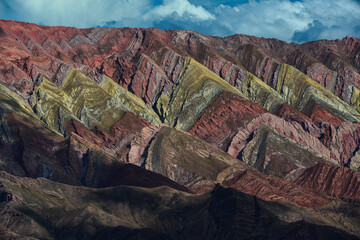 The craggy, multi-coloured high ridges of the Cerro de los 14 Colores, or Fourteen Coloured...