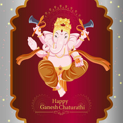 Happy ganesh chaturthi vector illustration background