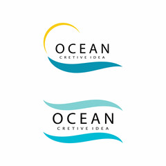 Water wave icon vector illustration design logo