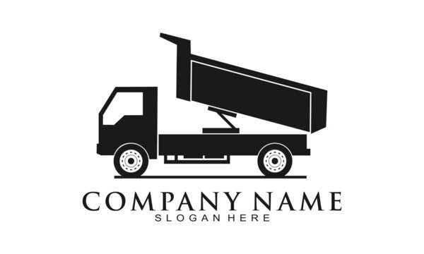 Open dump truck vector logo