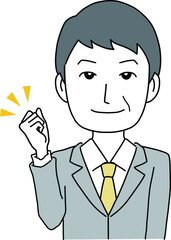 ガッツポーズをするビジネスマン