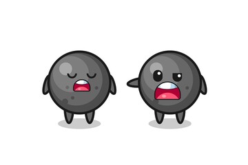 illustration of the argue between two cute cannon ball characters