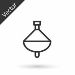Grey line Whirligig toy icon isolated on white background. Vector