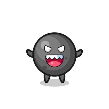 illustration of evil cannon ball mascot character