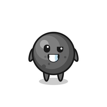 cute cannon ball mascot with an optimistic face