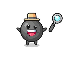 illustration of the cannon ball mascot as a detective who manages to solve a case