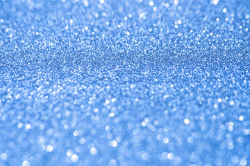 Blue glitter with selective focus
