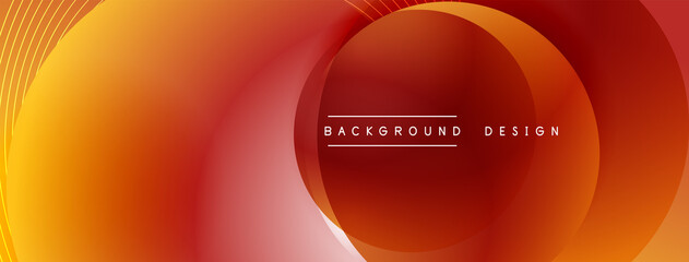 Gradient circles with shadows. Vector techno abstract background. Modern overlapping forms wallpaper background, design template