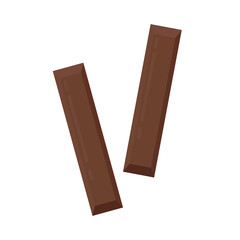 Chocolate bar vector. Chocolate bar on white background.
