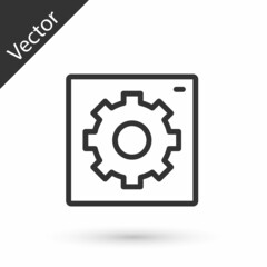 Grey line Setting icon isolated on white background. Tools, service, cog, gear, cogwheel sign. Vector