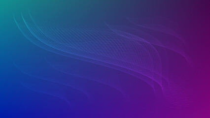 abstract line wave with lighting effect on purple and blue gradient color background for technology and futuristic element design