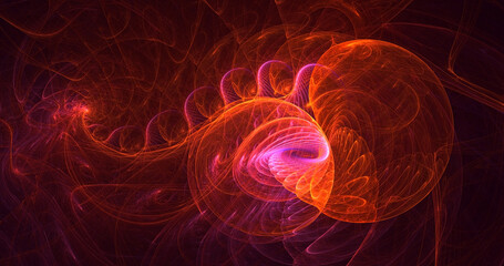 3D rendering abstract multicolor fractal light background