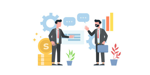 Business concepts of entrepreneurs. Concepts for web design. Market analytics. Finance prediction, trends forecast and business strategy analytics flat vector illustration