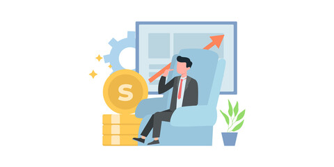 Business concepts of entrepreneurs. Concepts for web design. Market analytics. Finance prediction, trends forecast and business strategy analytics flat vector illustration