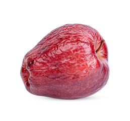 red apple withered on white background