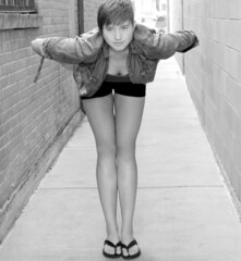 Female beauty expressions outside.