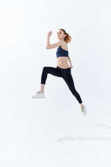 Fototapeta na wymiar sportive woman posing fitness workout energy