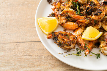jerk shrimps or grilled shrimps in Jamaica style