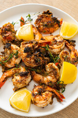 jerk shrimps or grilled shrimps in Jamaica style