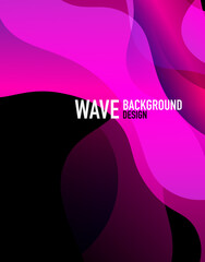 Vertical fluid gradient wave abstract background. Bright color waves in the dark. Vector Illustration For Wallpaper, Banner, Background, Landing Page