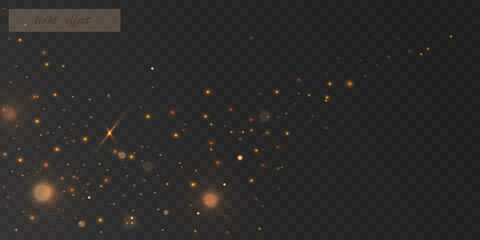 Glowing light effect with many glitter particles isolated on transparent background. Vector star cloud with dust.  © Valeriia