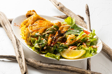 屋台風チキンライス　チキンオーバーライス　chicken rice 