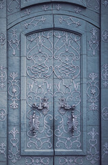 metal door with ornament