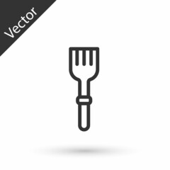Grey line Fork icon isolated on white background. Cutlery symbol. Vector