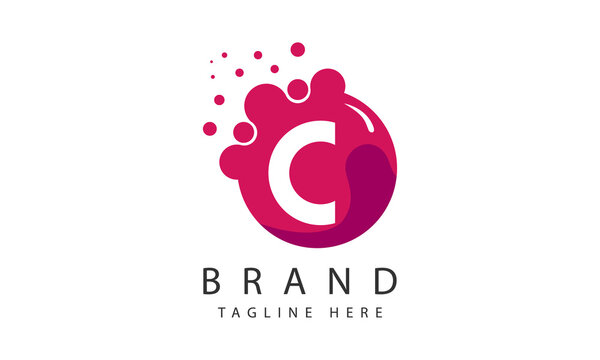 point letter c logo. c vector letter design for company.