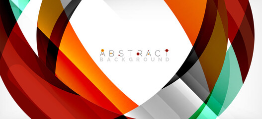 Obraz premium Color circle shapes, minimal geometric background. Trendy dynamic composition. Vector Illustration For Wallpaper, Banner, Background, Landing Page