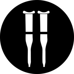 Crutch icon, logo isolated on white background