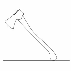 continuous line drawing ax sketch, vector