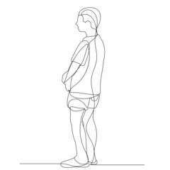 continuous line drawing man sketch