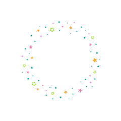 Colorful round label with stars. Best, award, winner prize wreath on white background.