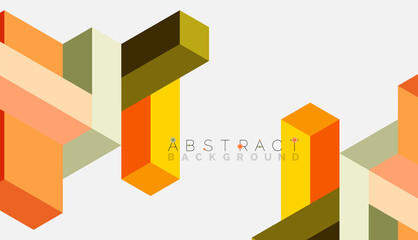 Obraz premium Abstract background. 3d cubes, cubic elements and blocks. Techno or business concept for wallpaper, banner, background, landing page