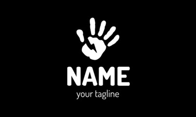 Fototapeta premium hand energy logo design sign