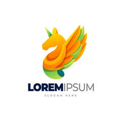 Obraz premium Horse gradient logo template. Vector illustration