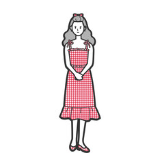 女性　全身　ワンピース　夏服　