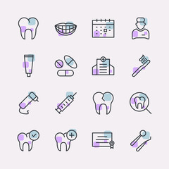 dental set icon, isolated dental set sign icon, vector illustration