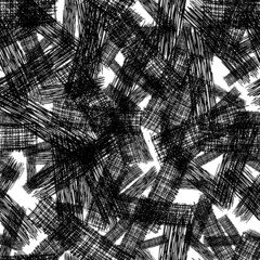 Seamless pattern with black pencil brushstrokes