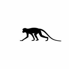 Monkey Silhouette Logo Design Vector  White Background
