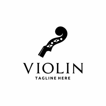 Violin Viola Fiddle Cello bass Contrabass Headstock Music Instrument Logo Design Inspiration