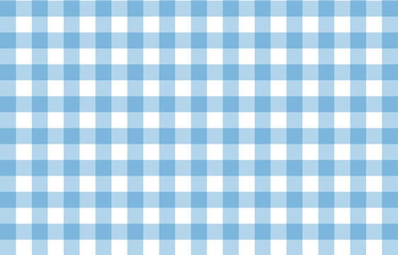 Blue Gingham Fabric Square Checkered Seamless Pattern Vintage Background Vector