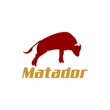 Jumping Buffalo Bull Bison Logo Design Inspiration