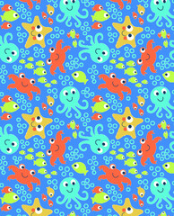 Naklejka premium underwater, fish ocean, deep sea aquarium Design pattern 
