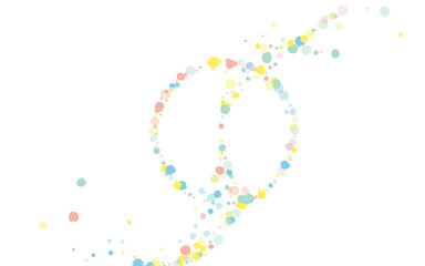 Pastel Round Celebration White Background. Vector